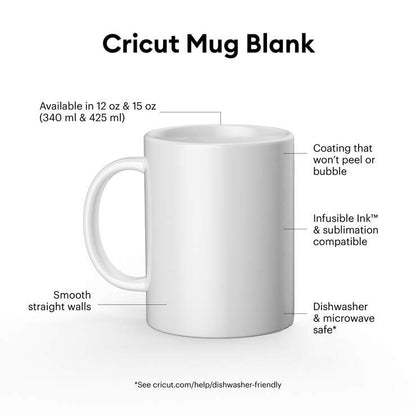 Ceramic Mug Blank, White - 12 oz/340 ml (2 ct)