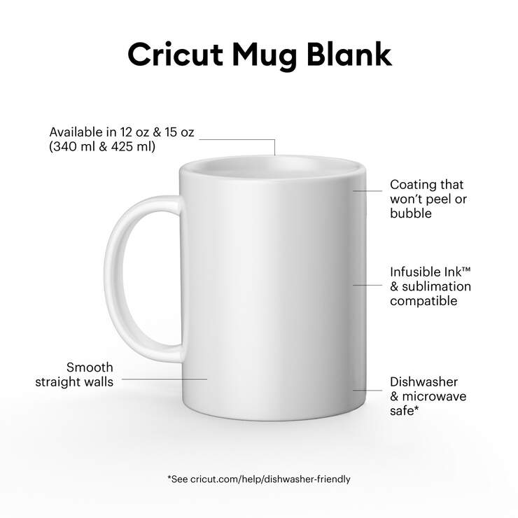 Ceramic Mug Blank, White - 15 oz/425 ml (2 ct)