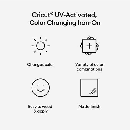 UV-Activated, Color-Changing Iron-On, White - Pink