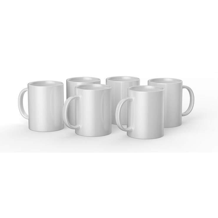 Ceramic Mug Blank, White - 15 oz/425 ml (6 ct)